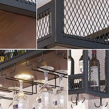 Amanti del vino Mobili da bar& Parete Wine Rack Legno Nero / soffitto d'attaccatura del supporto del vino del metallo / Cube Holder sospeso bottiglia di vino / legno scaffali galleggiante Mensola Home