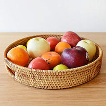 EBAYIN Organizzatore Immagazzinaggio Tessuto Cestino Portaoggetti in Rattan Seagrass Intrecciato a Mano Contenitori Contenitori Organizer Scaffali in Vimini La Camera Letto,35 * 6cm