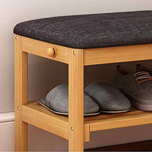 YANG Banco di Legno Cambio di Scarpe con Il Gancio del Pattino tormenta poggiapiedi Imbottito Guardaroba Multifunzione Pouf ottomano Carico Massimo 250kg, 65x32x38cm (Color : A)