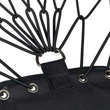 Relaxdays Webster, Max, Tasche Laterali Sedia Bungee, Camping Chair Pieghevole, 70 x 84 x 75 cm, Poltrona Elastica, Fino 100 kg, Portaoggetti, Nero, hxlxp