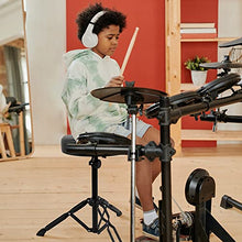 Sgabello per Batteria Pianoforte Elettronica: Bacchette Regolabile Tastiera Drum Sgabelli - per Tamburo con Piedini Sedia Antiscivolo Adatto a Principianti e Adulti | Acustica | Musicale Metallo Nero