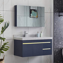 NgMik Cabinet Specchio Lavabo Bagno in Legno Multistrato Bagno in Legno Bagno Bagno Combinazione Marmo Taichung Basin Facile da Pulire (Color : Blue, Size : 50x60x45cm)