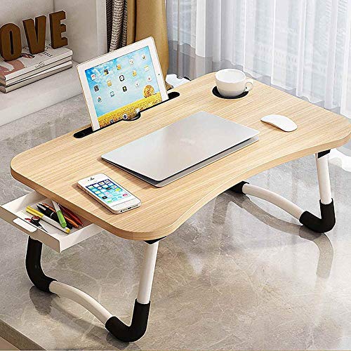 jiaju Tavoli da Picnic Tavolo Pieghevole, Supporto per Laptop Pieghevole Supporto da Tavolo Studio Scrivania in Legno Pieghevole da Tavolo Pieghevole Scrivania per Letto Tea tè Tavolo da Portata