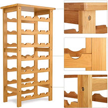 HTDZDX Wine Rack 28 Bottle Wine Rack Holder 7 Livello Vino Bagagli Shelving bambù 47 × 29 × 94 Centimetri