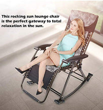 HaoLi Sedia a Dondolo da Giardino Black Sun Lounger per Persone Pesanti - Sedia reclinabile Pieghevole con Cuscino per Sedia da Esterno per Esterno con Patio, Supporto 200 kg