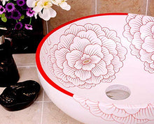 WEHOLY Lavabo in Resina Pietra Naturale Ovale da Incasso Lavabo da appoggio in Stile Europeo in Porcellana Ciotola in Ceramica Artistica