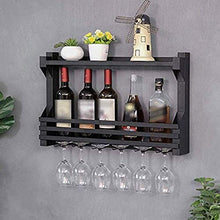 Portabottiglie da vino in ferro da parete, Portabottiglie da vino sospeso a soffitto, Mensola - Portabottiglie da vino a parete, Portabicchieri da vino, Decorazione domestica-60 * 11 * 43cm_Black