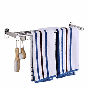 MBYW Portasciugamani Alto carico Portasciugamani da Bagno Portasciugamani in Acciaio Inossidabile Bagno punzonato Bagno bipolare Bagno unipolare Bagno Hardware Pendente Bagno, 60 cm, Perforato 1