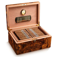 DZSF Cigar Humidor di Legno Solido Piano Vernice Cigar Box, Grande capacità di archiviazione Legno di Cedro Cigar Humidor Built-in igrometro e umidificatore detiene Il 50 sigari,B