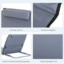 Outsunny Set 2 P.zi Lettini da Spiaggia Pieghevoli, Lettini Portatili Schienale Regolabile e Borsa, 48x134x36-45cm