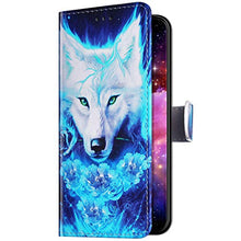 Pelle Portafoglio Cover Compatible with MOTO G7 Custodia Flip Libretto Animale Case Lupo,URFEDA PU Cuoio Chiusura Magnetica Case Cover Stile Vani di Carte Coper tura Custodia per MOTO G7 Plus