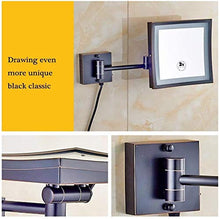 Specchio per il trucco Specchio per il trucco Specchio da barba - Specchio a LED Specchio Specchio Specchio per Hotel Vanity Regolabile Piazza estensibile 8inch .Rasatura in camera da letto o bagno