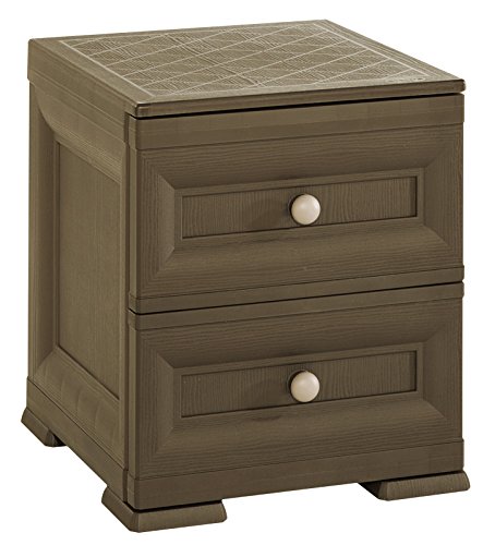 Tontarelli S.p.A. CASSETTIERA COLONNINA, 2 CASSETTI WENGÉ Mobile Contenitore, WENGÈ, 40x47x46 cm
