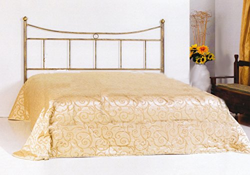 Spazio Casa Testata Letto in Ferro Battuto Erika - Oro, Una Piazza e Mezza