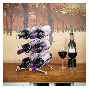 HOYX - Wine Rack Portabottiglie per Vino da Tavolo, portabottiglie per 6 Bottiglie, espositore per vetrine Creative, Sala da Pranzo, Famiglia