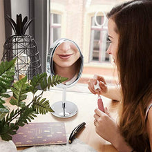 ATUIO - Specchio per Il Trucco, Specchio per Il Trucco Ovale, Specchio da Scrivania con Rotazione di 360 °, Perfetto per Comò o Mobile da Bagno, Argento