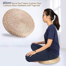 gongxi Cuscino del Sedile Cuscino Rotondo per Pouf da 40 Cm Cuscino per Pavimento in Tatami Cuscino per Yoga Morbido da Meditazione in Paglia per La Casa