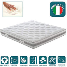 Nicoflex Lisbona Materasso Memory, Poliuretano/Cotone, Bianco, Esclusiva Amazon, 190x120x20 cm, una piazza e mezza, memory e ipoallergenico