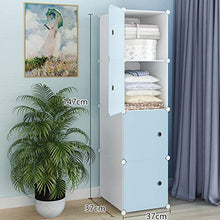 Locker 4-Gitter Armadio Organizzatore di Plastica Scaffali 4 Porte Abbigliamento Robusta Home Camera Blu 37X37X147CM MUMUJIN