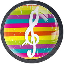 Violino Music Note Key Strisce colorate Pomelli per Porta Set di 4 Pomelli per Mobili Manopole per Cassetti Cucina Armadio Vetro