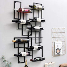 FFYN Portabottiglie da Vino a Parete da 108 cm, Organizer per portabottiglie da Vino in Ferro Metallico, può Contenere 10 Bottiglie, Nero
