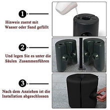 Froadp 4 piedini per gazebo, con acqua e sabbia, riempibile con stabilizzazione, per gazebo da giardino, tendoni, manovelle (nero)