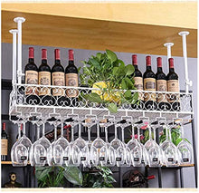 MFLASMF Wine Glass Rack, Upside Down Home-Style European Bar Table Wine Rack, Ornaments, Creative Goblet Rack, Hanging Cup Rack (Color : White, Size : 50 * 25cm)