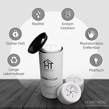 Set di 4 portasciugamani di alta qualità, per bagno, cucina e casa, in acciaio inox, porta strofinacci, ganci per asciugamani, rotondi, cromati, autoadesivi senza forature (bianco)