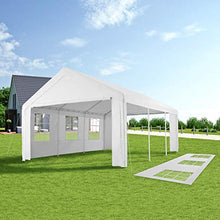TecTake 403260 Gazebo da Giardino, 100% Impermeabile, Resistente ai Raggi UV, Quattro Elementi Laterali, 600x400x315cm, Bianco