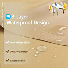 WYYL Copertura Tavolo Esterno, Copertura per Mobili da Giardino, Resistente allo Strappo, Tessuto 420D Oxford Quadrato Protezione Cover, Rettangolare, Impermeabile, Antivento, Anti-UV