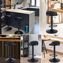 CMX-Barhocker Sgabelli da Bar girevoli Regolabili con schienali, sedie da Pranzo Mid-Century, sedie da Bar ad Altezza bancone in Pelle, Nero