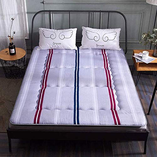 LJ Dormire Coprimaterasso Tatami Cuscinetto A Pelo Tradizionale Futon Giapponese Spessore E Pieghevole, Copriletto Trapuntato Materasso Elastico Morbido Cotone (Color : E, Size : 90x200cm(35x79inch))