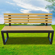 Giardino Esterno Panchine da Terrazza，Struttura In Fusione di Alluminio Con Sedile In Legno Massello Con Schienale Panchina del Parco，Sedia da Veranda Resistente Alle Intemperie Sede del Cortile