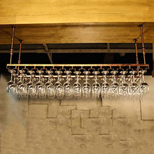 JHGJBJ Hanging Supporto del Vino di Vetro, Stabile Soffitto Ferro Appeso Rack di Stoccaggio Bicchiere di Vino Battuto, Regolabile in Altezza: 30-60cm, for La Casa/Cucina/Bar (Size : 120x35cm)
