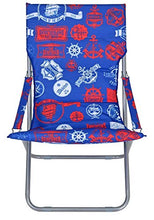 Enrico Coveri Mare Sedia Sdraio Moderna Canapone Pieghevole in Acciaio E Tessuto con Fantasia Marina, Ideale per Giardino, Esterno e Mare (Blu/Ros)
