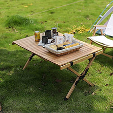 Tavolo Pieghevole da Esterno, Rotolo di Uova Barbecue da Campeggio per Picnic Tavolo da Pranzo per La Casa Scrivania Tavolo da Picnic per Barbecue in Legno Massello,120 * 60 * 45cm