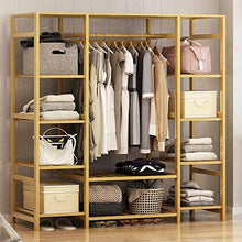 JJZXT Guardaroba Semplice Economica Moderna assemblata Armadio di Legno Solido Spazio Camera da Letto Semplice Tessuto Armadio Singolo for Adulti