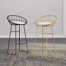 UWY Sgabello da Bar Semplice Sedia Sedia da Bar Sedia in Ferro battuto Sgabello Alto Dorato Sedia da Pranzo Moderna Sedia in Ferro A + (Colore: Nero, Dimensioni: 75cm)