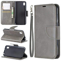 GIMTON Cover per Huawei Y5 2019 / Huawei Honor 8S, Anti Graffio Custodia in Pelle Cover con Cinturino da Polso e Slot Carte, Portafoglio Cover per Huawei Y5 2019 / Huawei Honor 8S, Grigio