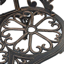 BIGTO - Sedia da giardino in alluminio pressofuso, 100 x 54 x 80 cm, colore: Bronzo