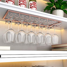 FYLHX Stile Europeo Vino Cremagliera di Vetro Appeso semplicità Portabicchieri da Vino Ristorante Bar Cucina Cantina Cremagliera del Vino Dorato Oro Rosa