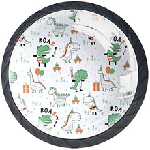 Simpatici dinosauri Green Dino Gioca a giocattoli Pomelli per Porta Set di 4 Pomelli per Mobili Manopole per Cassetti Cucina Armadio Vetro