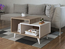 HOMIDEA Sage Tavolino Basso da Salotto - Tavolino da Divano - Tavolino da caffè Moderno in Un Design alla Moda (Avola - Bianco)
