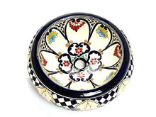 Cerames Hermosa - Lavabi da appoggio rotondi messicani | Lavabo Talavera in ceramica 40 cm dal Messico | Motivi decorativi colorati