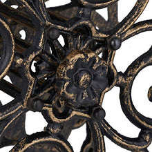 Relaxdays Supporto Porta Tubo da Parete, Design Antico, Girevole, da Giardino, in Ghisa HxLxP: 34 x 23 x 18 cm, Nero-Oro