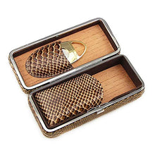 NIHAOA Accessori del Sigaro Caso Tubo Cigar corrosione Cigar Box-Classy Brown Modello Leather con Il Regalo Cutter Set Buon apporto di umidità
