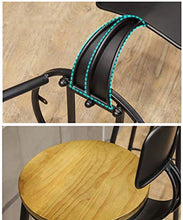 CSQ-Confortevole Piazza Sgabello, Sedia Retro Ferro battuto Bar Stool Restaurant Cafe Sgabello Alto Pranzo Solido Superficie di Legno posti a Sedere Mobili Decorativi (Size : 75CM)