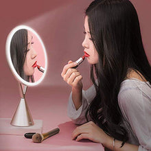 Specchio per Il Trucco, Specchi per Il Trucco del Bagno LED con luci, Specchio per Il Trucco Illuminato Ingrandimento 1x / 5X Girevole di 30 Gradi con oscuramento del Touch Screen