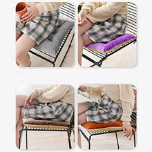 qazwsx Set di 4 Cuscini Imbottiti per sedie in Cotone e Lino con Lacci, sul Cuscino per sedie da Giardino, cucine, Design Trapuntato (Grigio)
