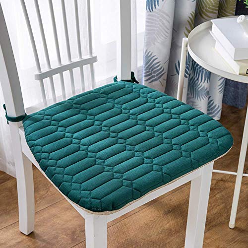 XHNXHN Cuscini per sedie da Pranzo in Velluto, Cuscini per sedili Caldi Tatami per Interni Esterni Antiscivolo Imbottiti per sedie Traspiranti Verdi 40x42 cm (16x17 Pollici)